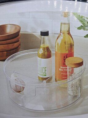 Brightroom Clear Turntable With Removable Dividers 10 3/4" Diameter